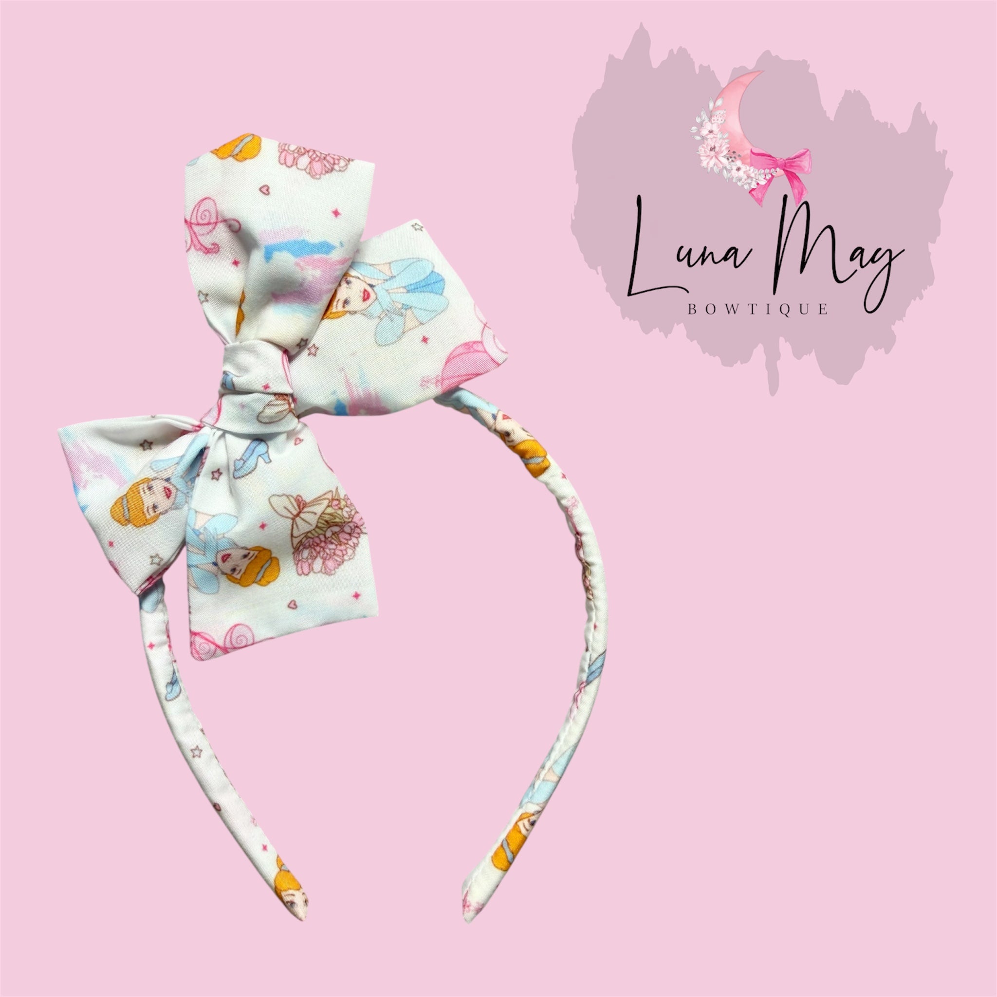 Cinder Ella Bow on a Headband