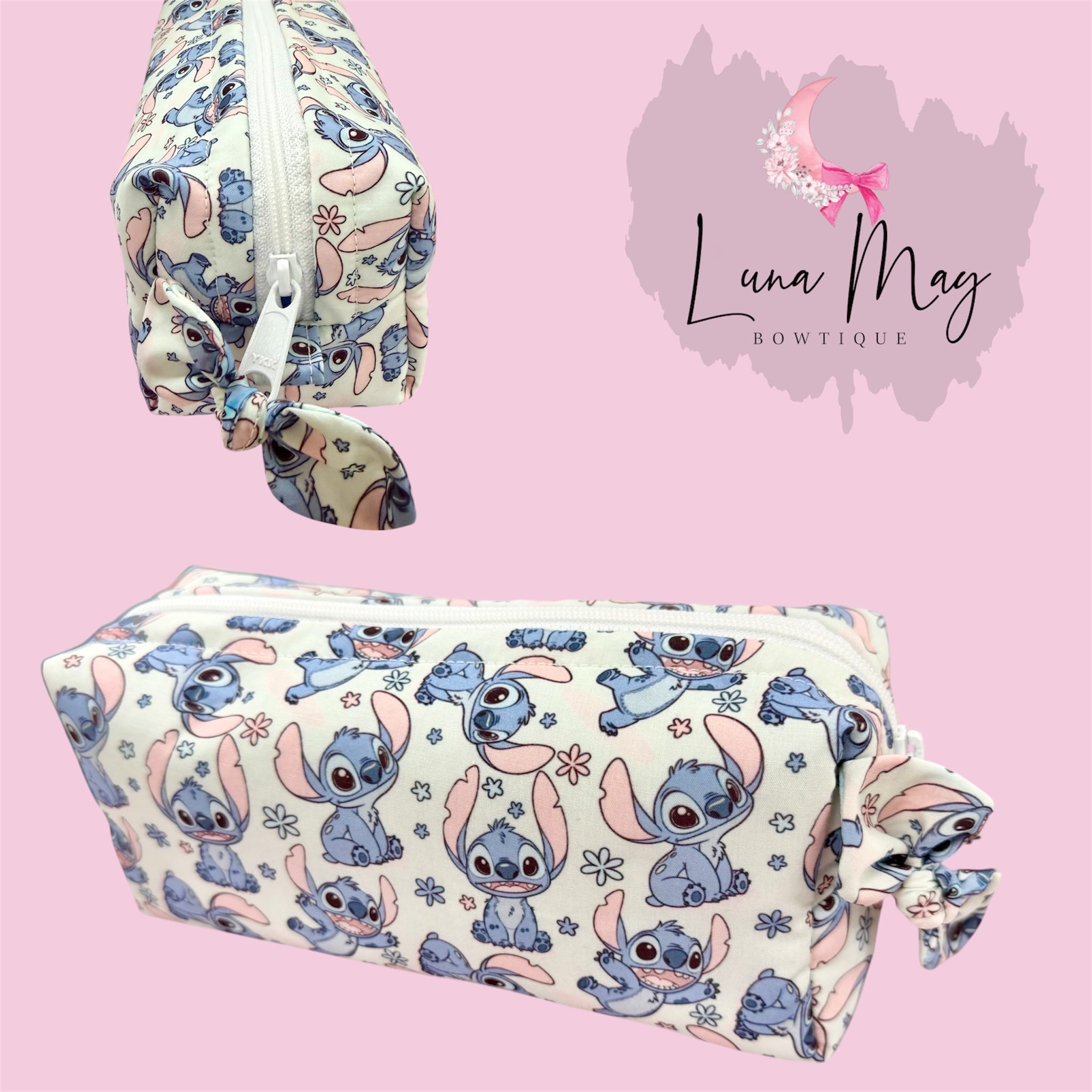 Blue Alien Boxy Zipper Pouch