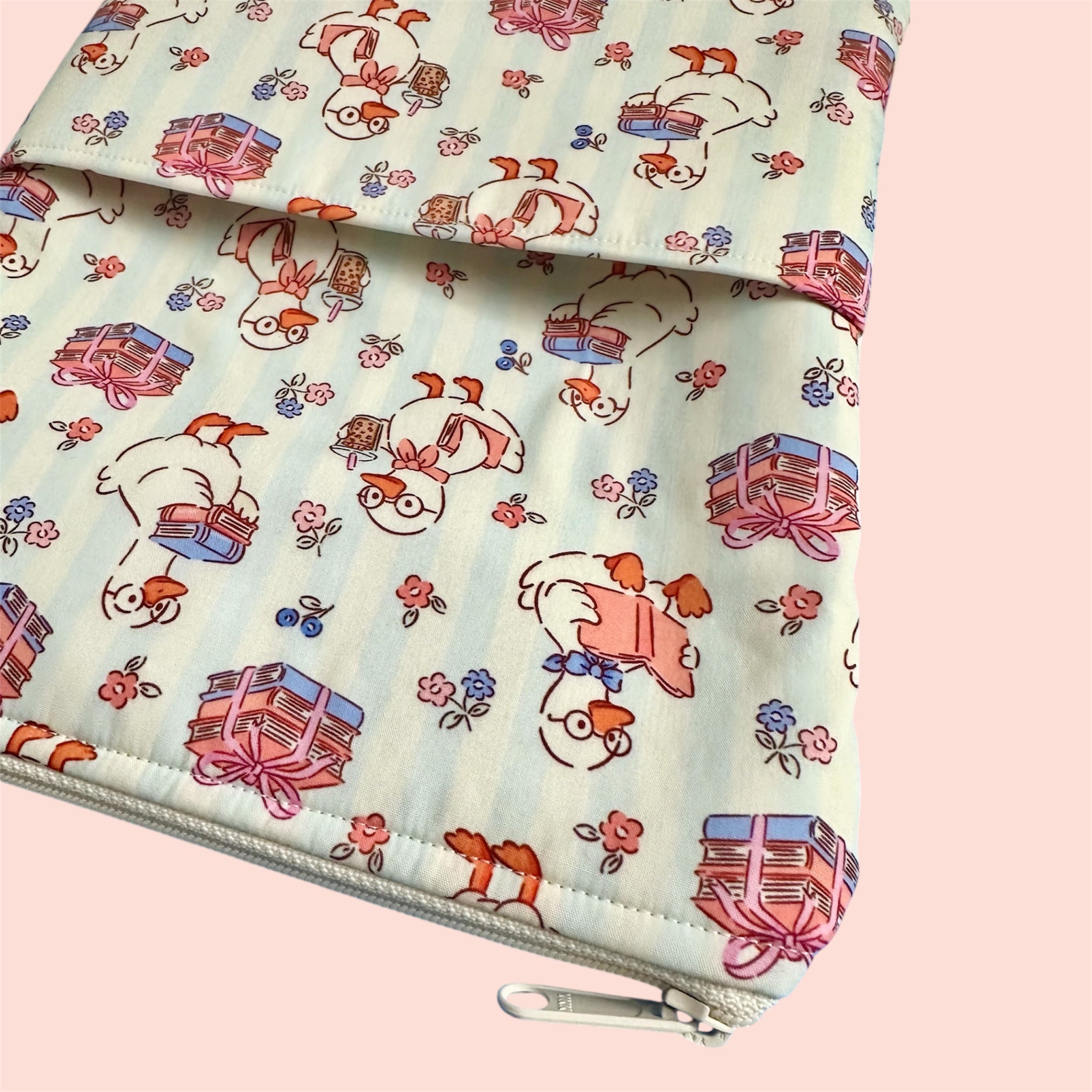 Silly Goose Book / ereader / small iPad sleeve with a front pocket