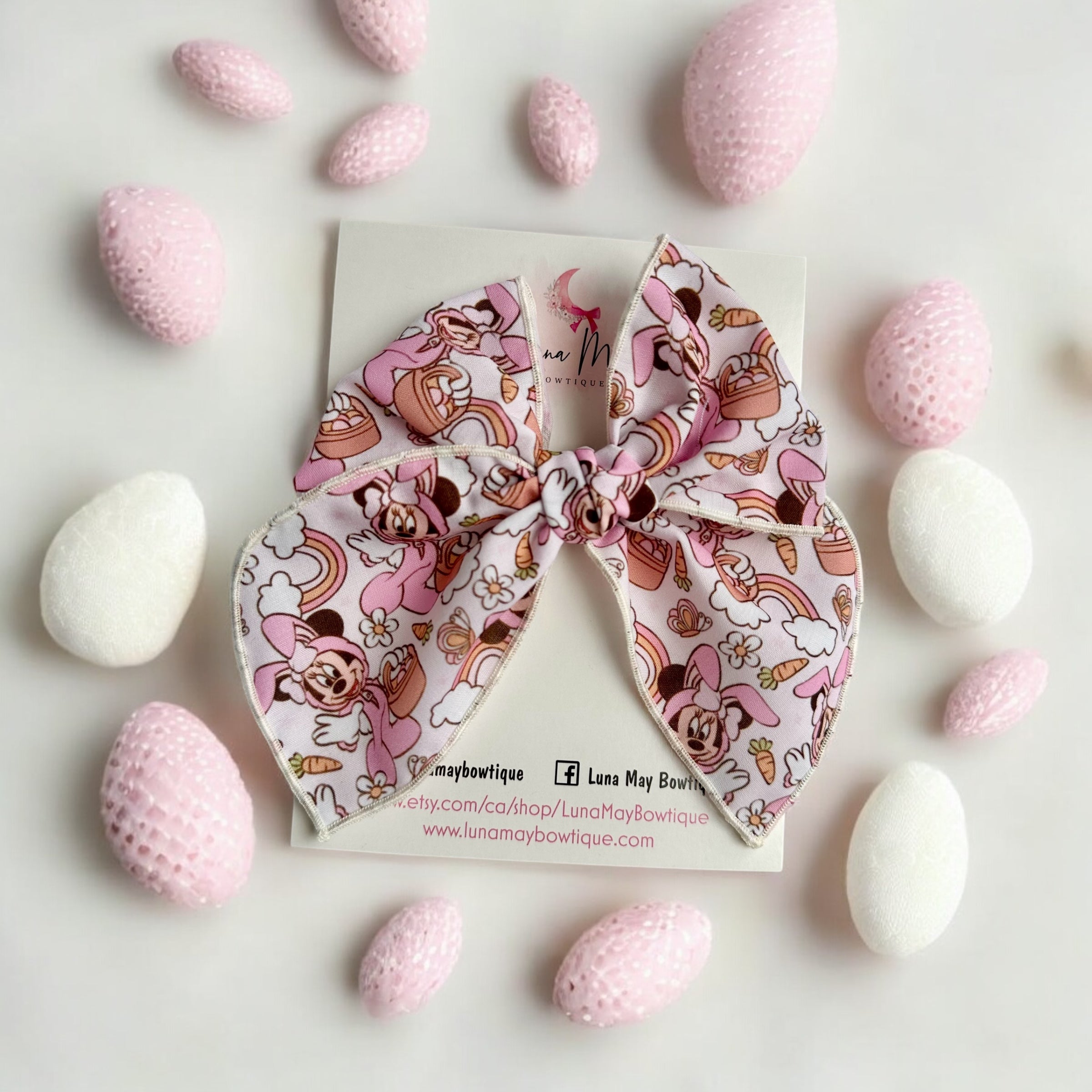 Bunny Mouse Sailor Bow on alligator clip