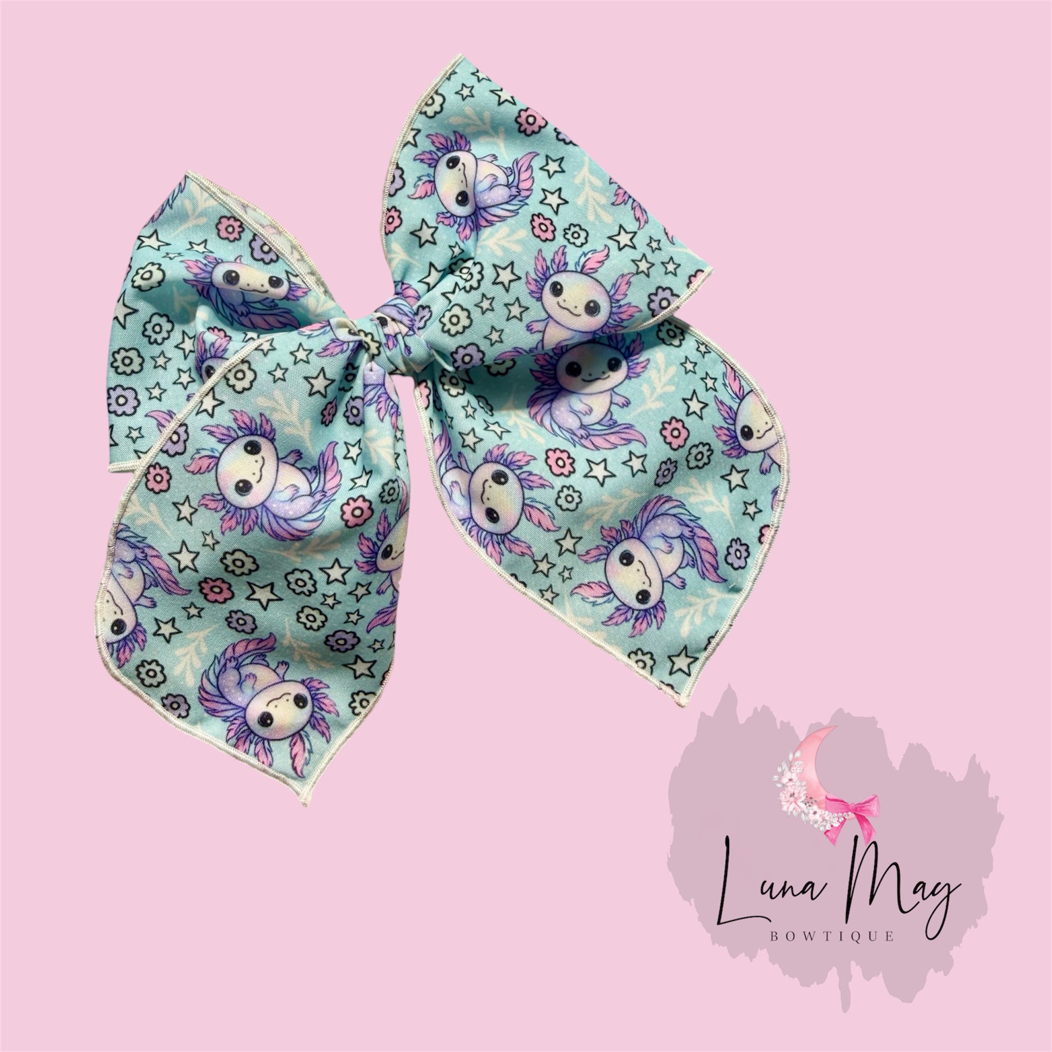 Axolotl Bow on alligator clip