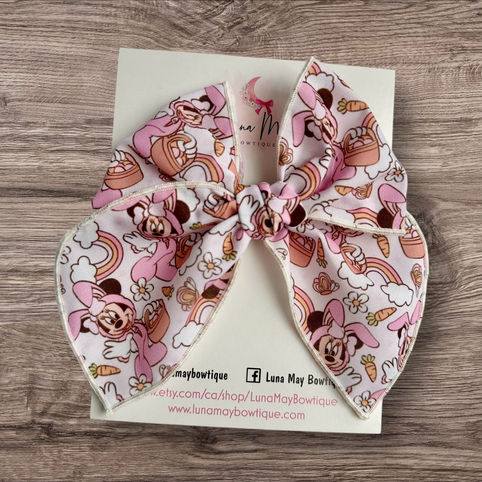 Bunny Mouse Sailor Bow on alligator clip