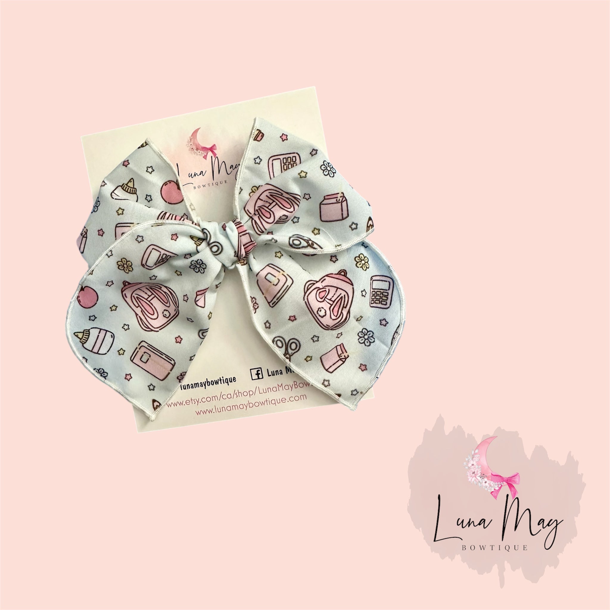 Backpack Hair Bow on alligator clip
