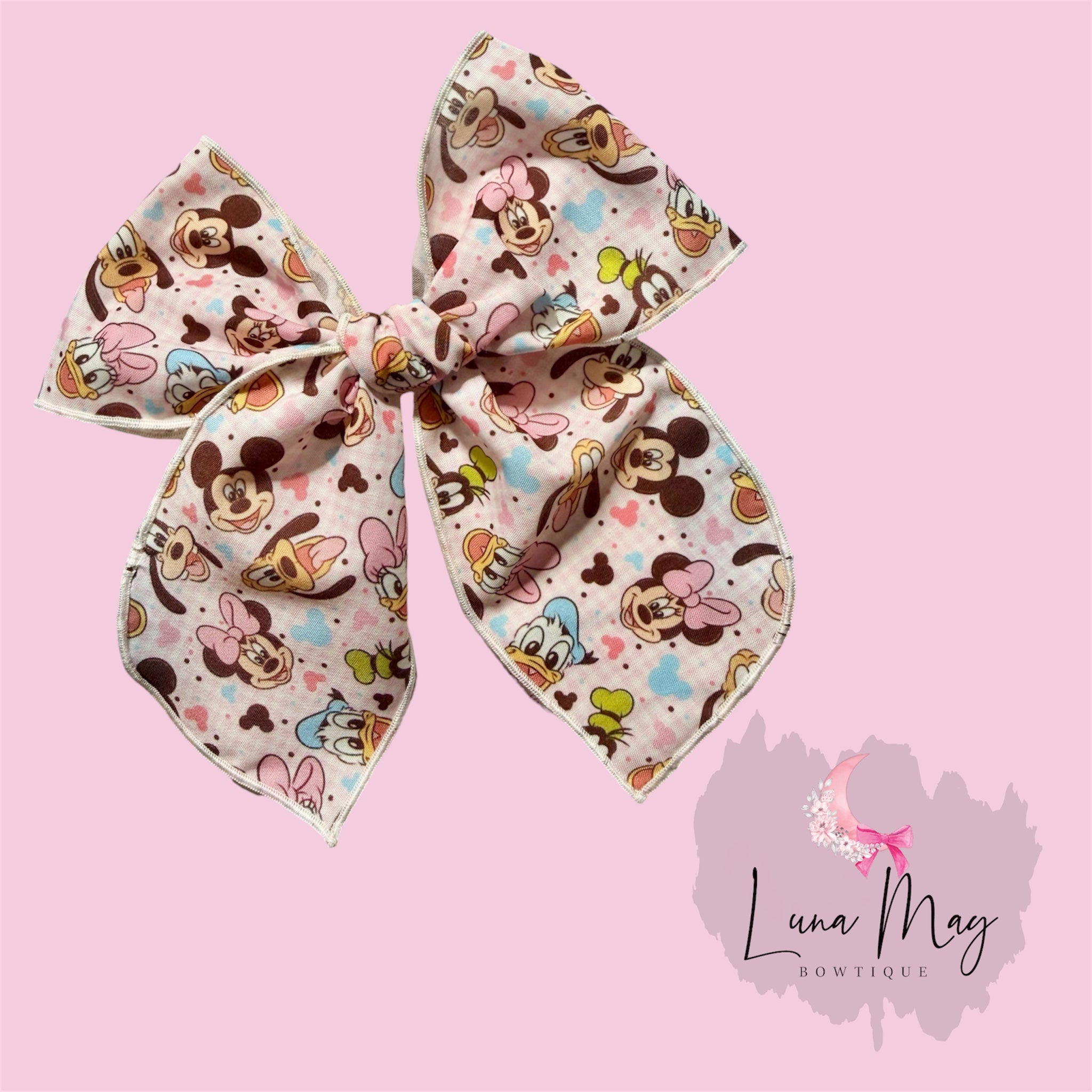 Mouse and Friends Bow on alligator clip