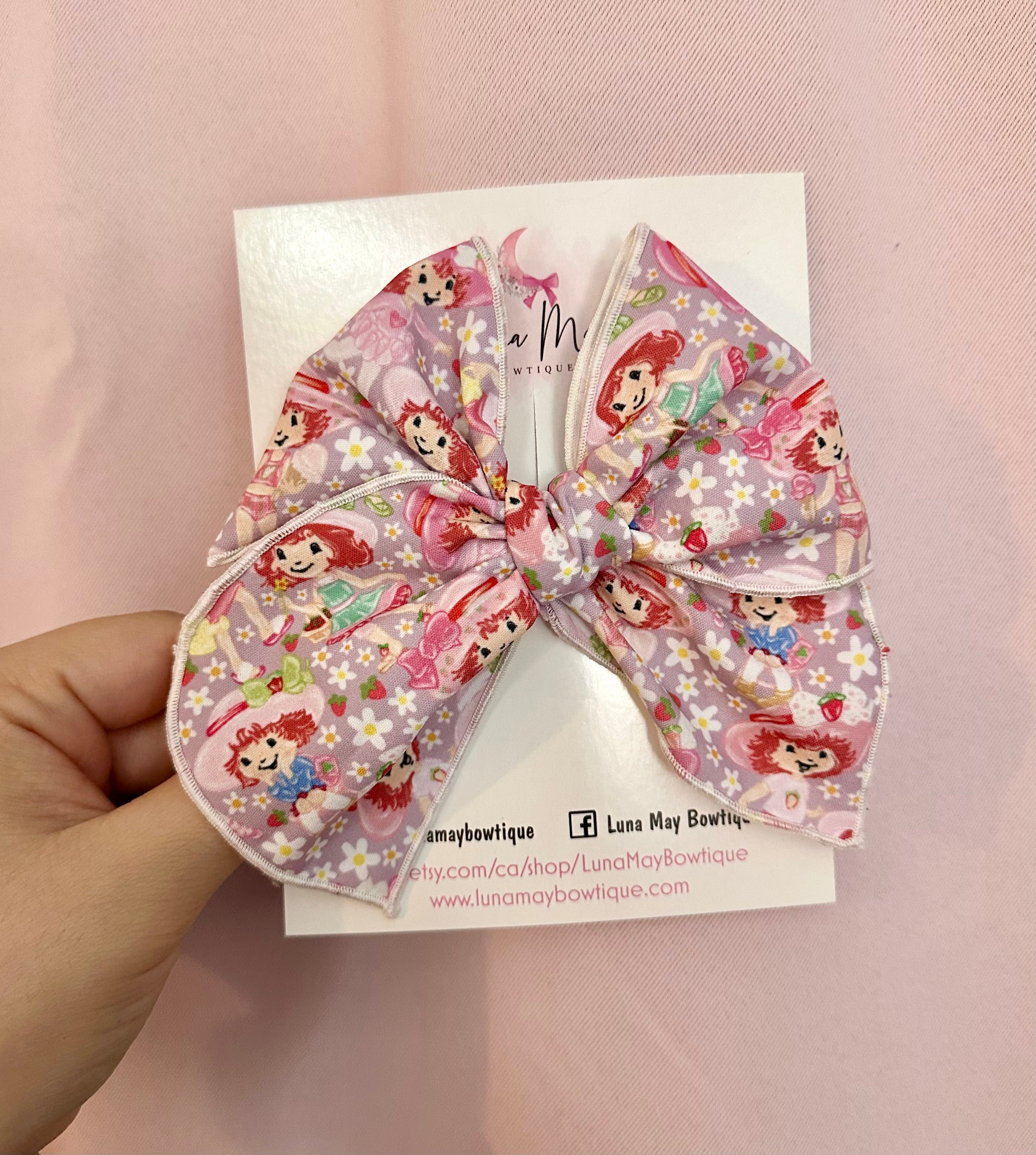 Strawberry Hair Bow on alligator clip