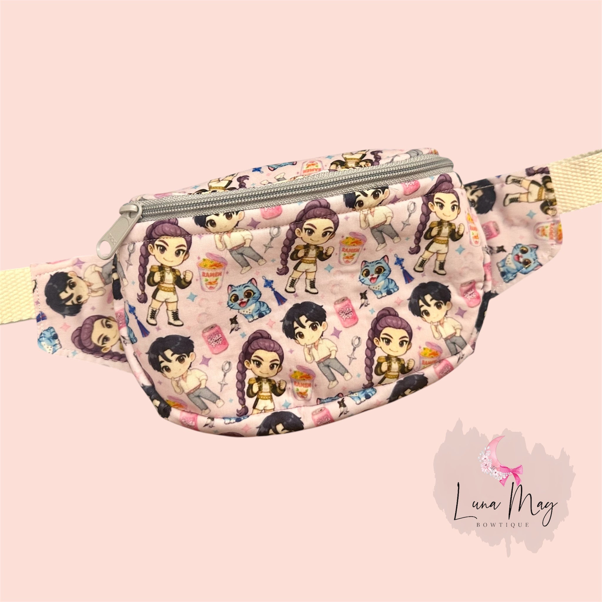 Light purple K P O P Crossbody Bag