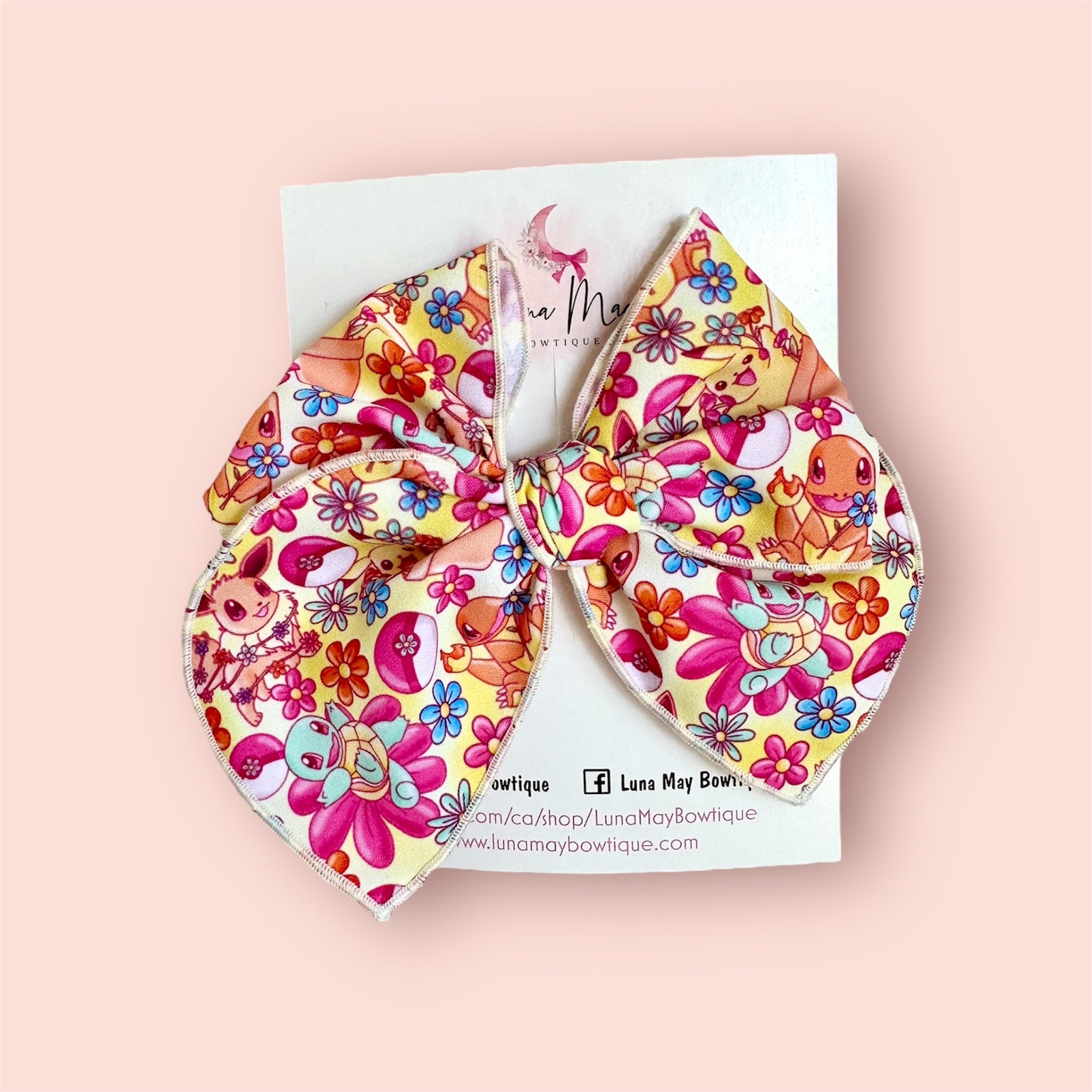 Poke mon Bow on alligator clip