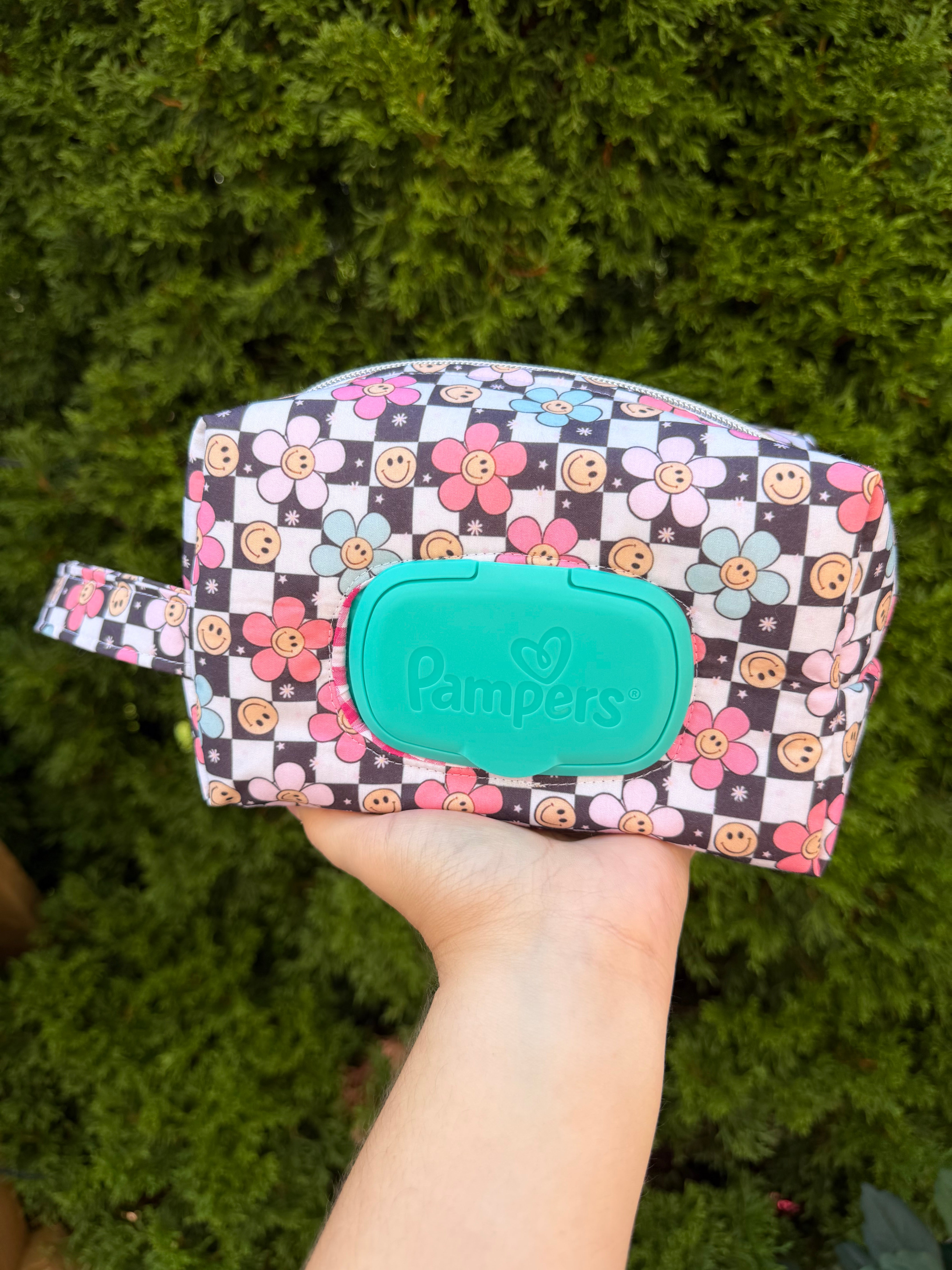 Happy Flowers Diaper and Wipe Pouch