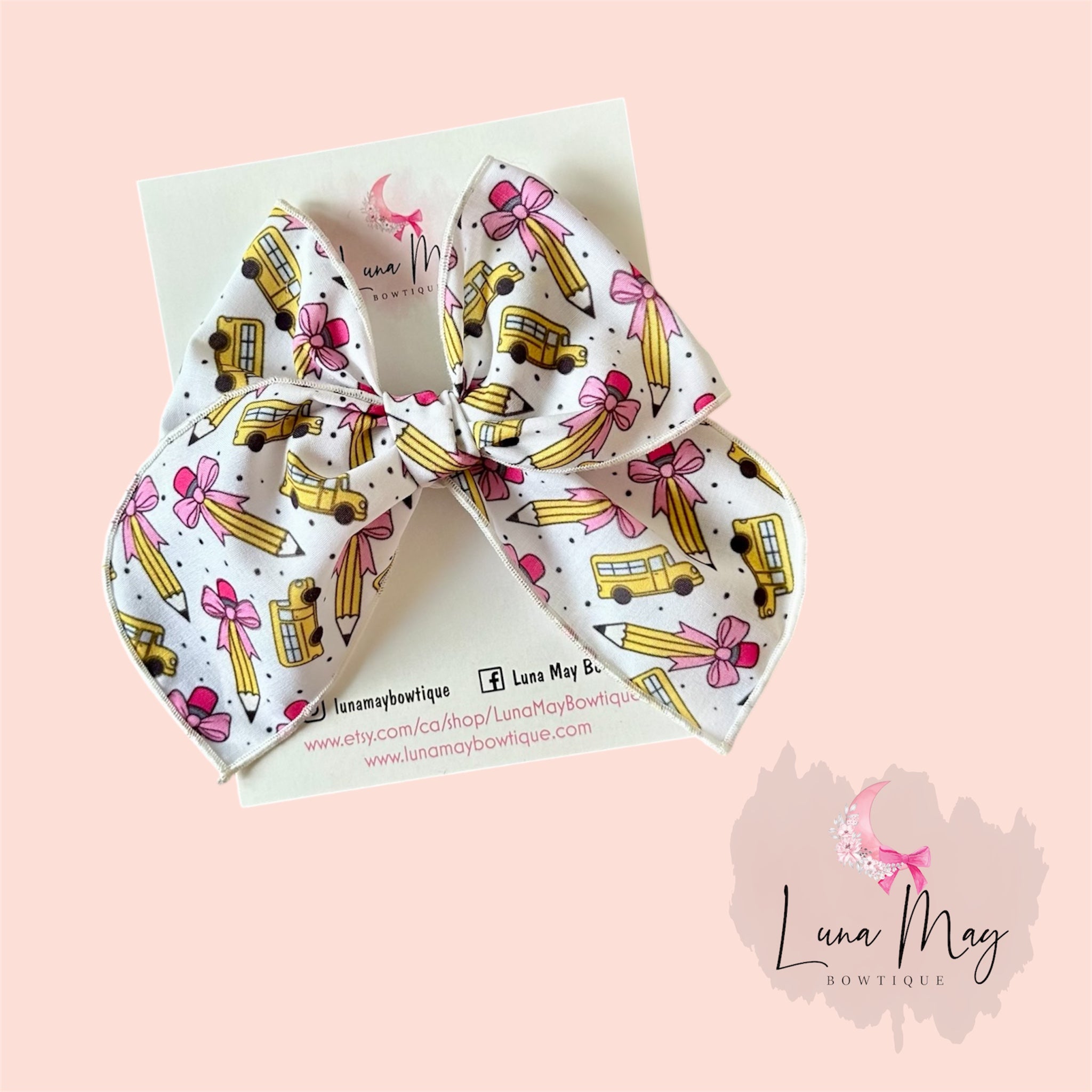 Pencil Hair Bow on alligator clip