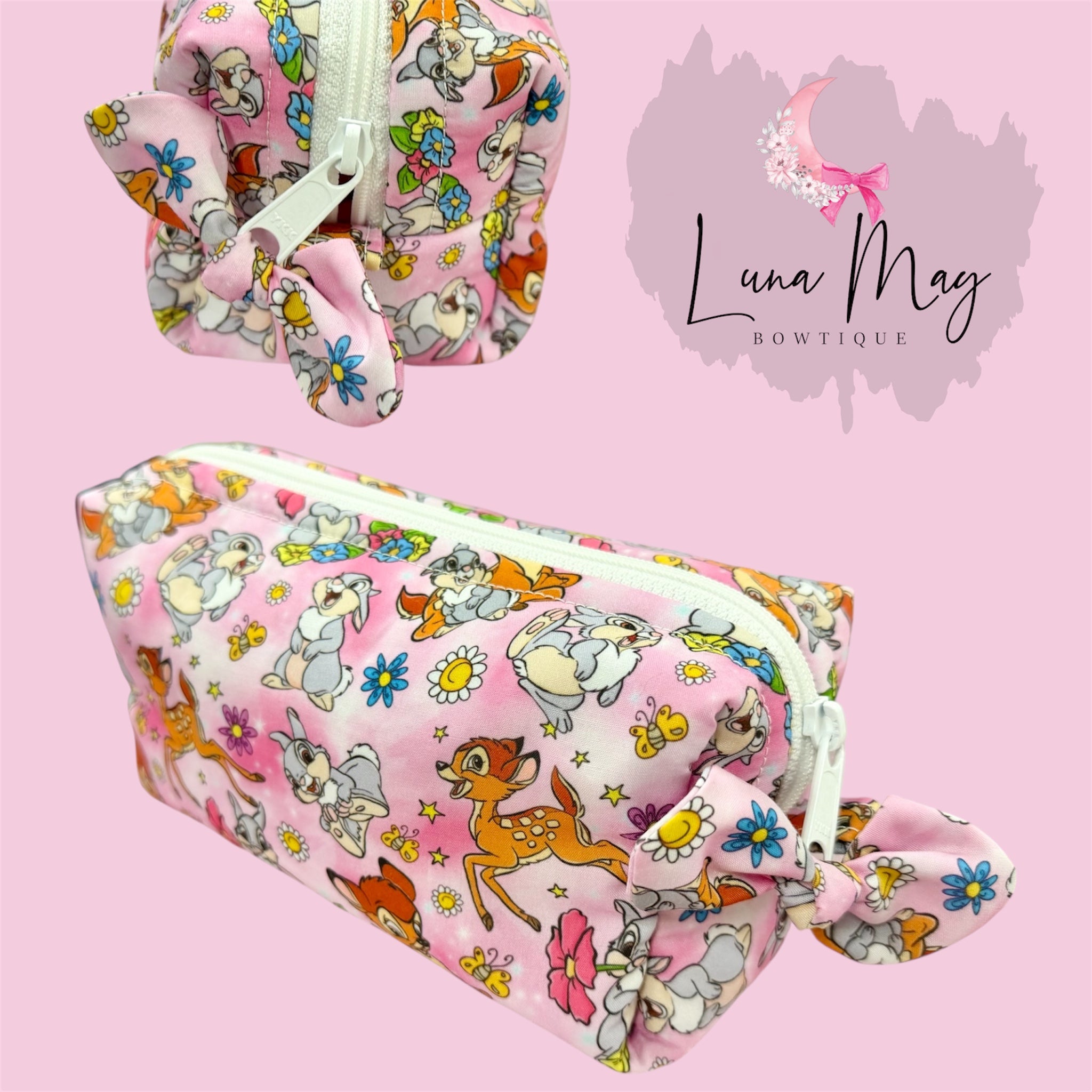 Bunny and deer Boxy Zipper Pouch