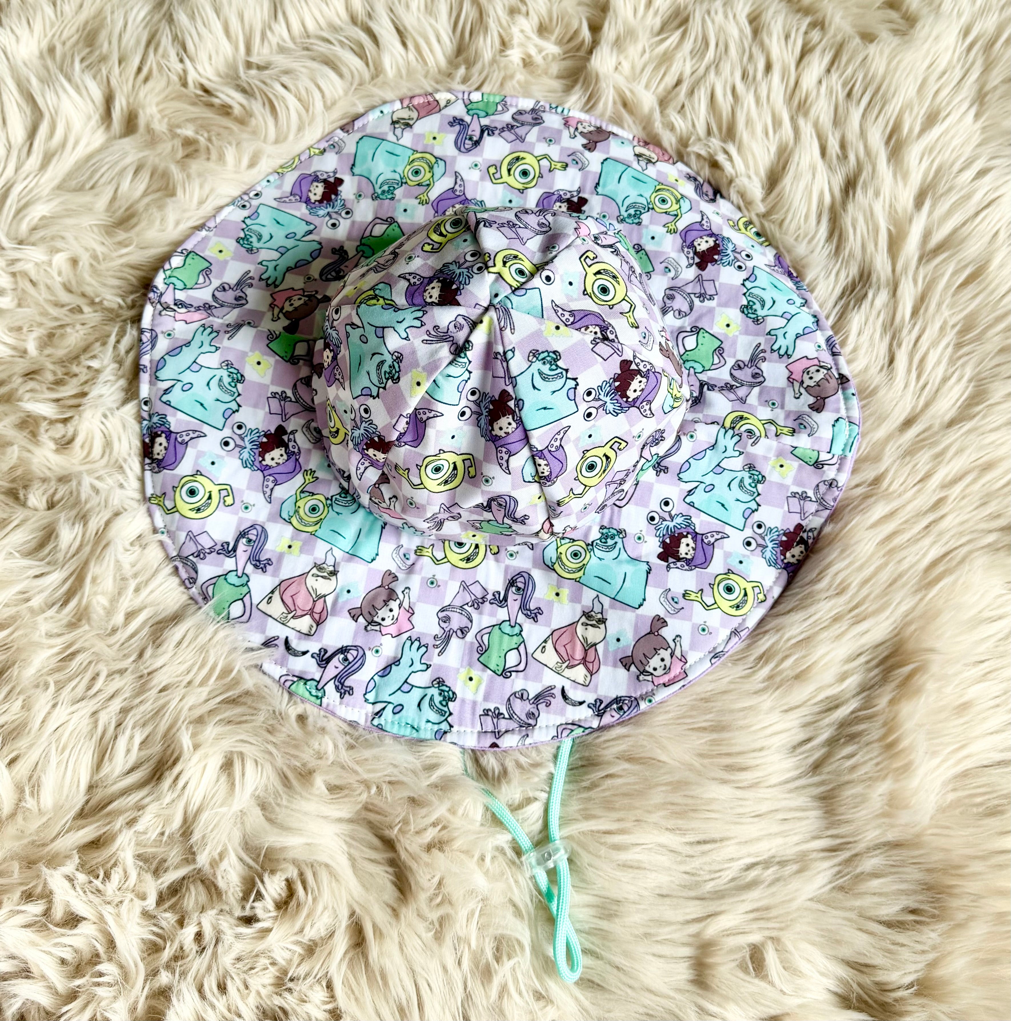 Monster Friends Sun Hat - Made to Order - Ships in 2-4 weeks