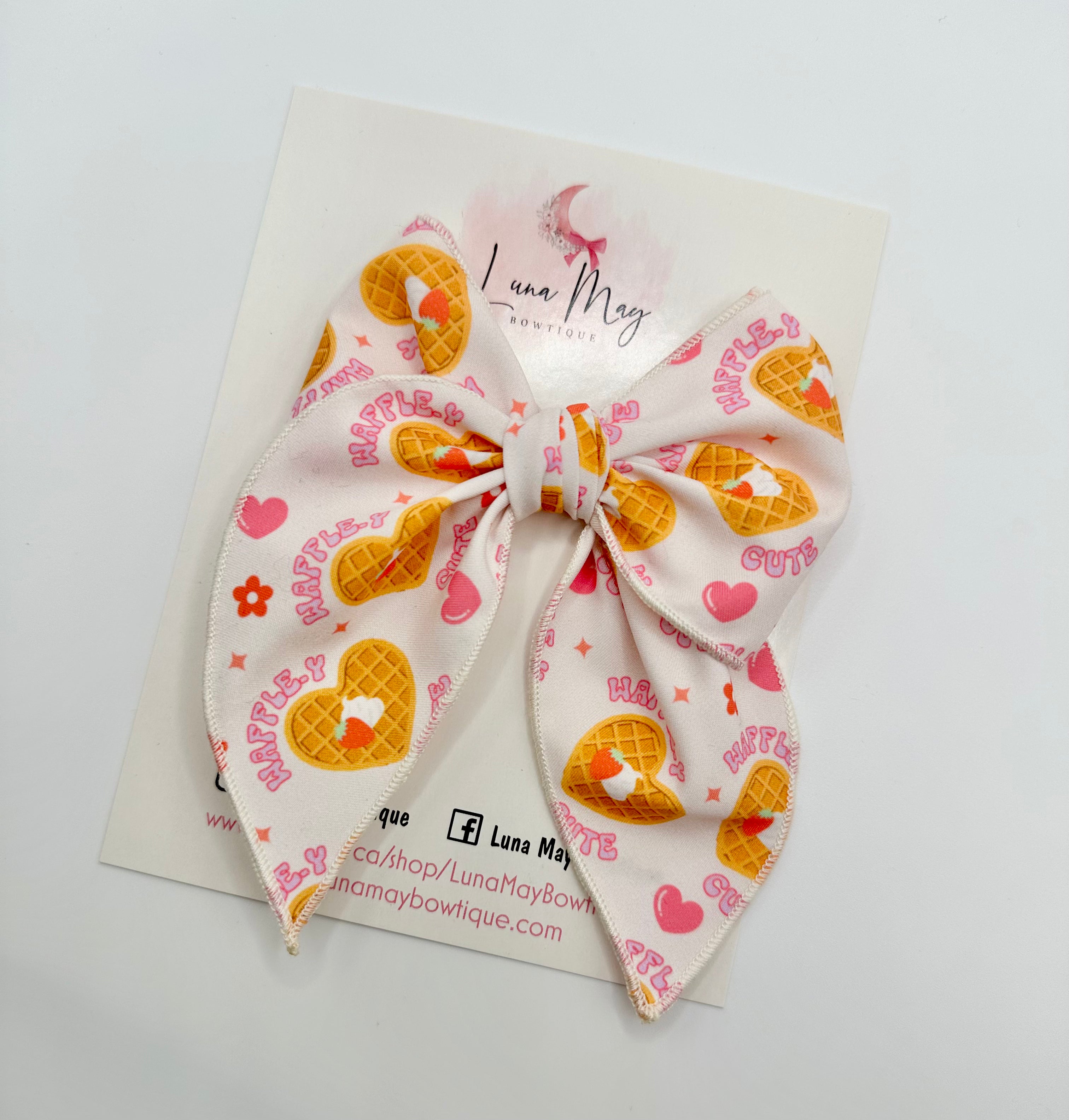 Waffle-y Cute Sailor 4” Hair Bow (alligator clip)