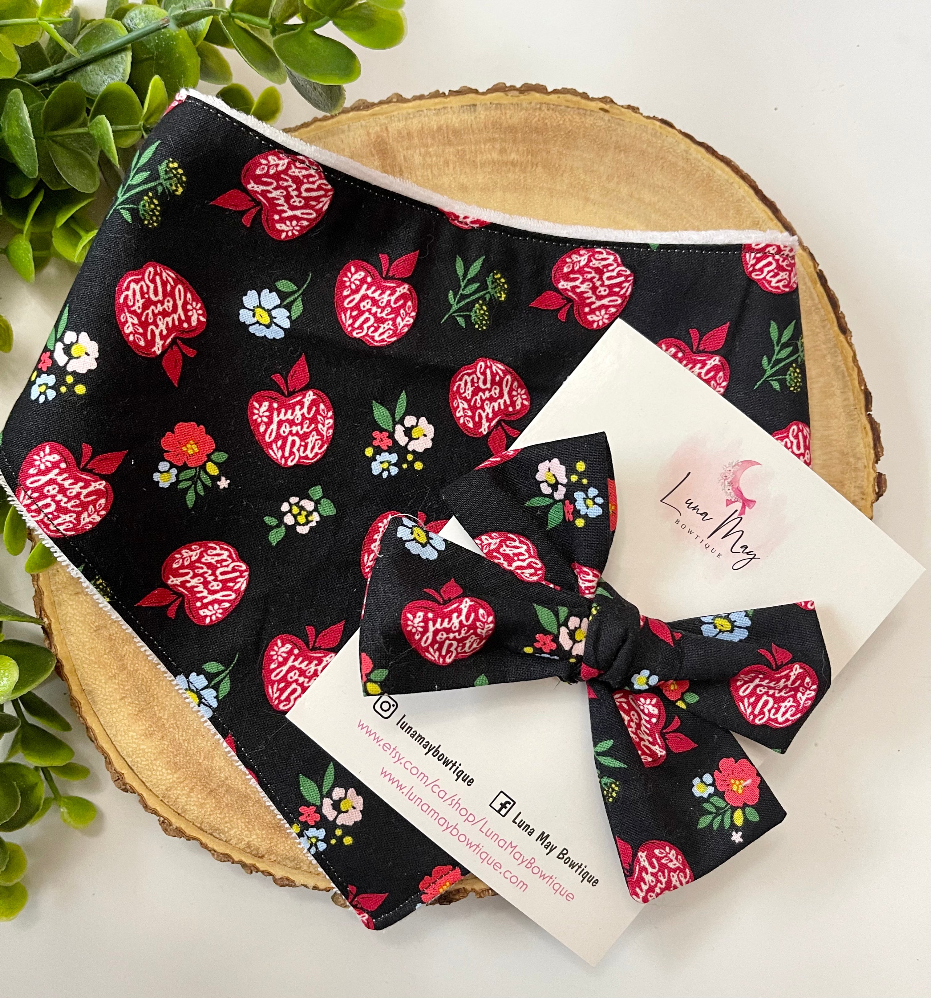 Apple Floral Bib